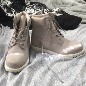 Gray timberlands  (discontinued boots so cute)